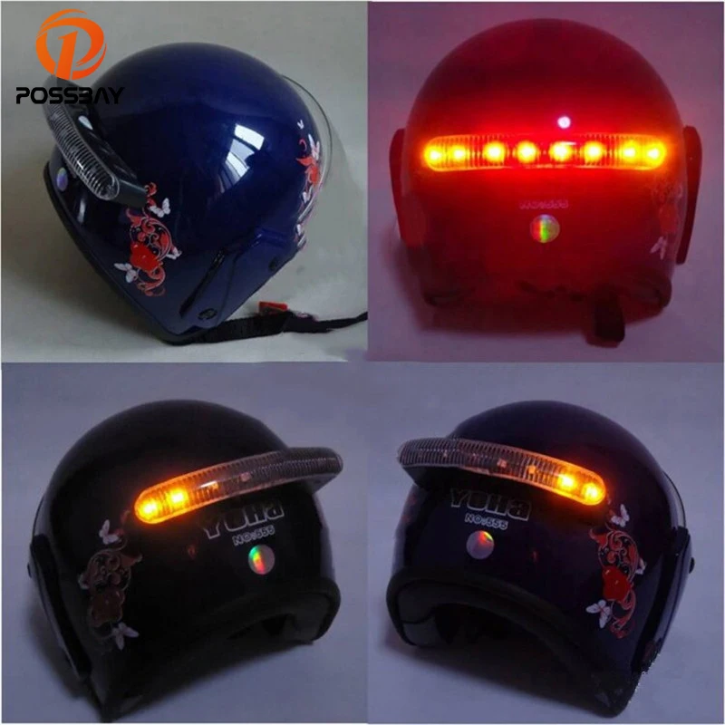 POSSBAY 1 комплект беспроводные мотоциклетные шлемы 8 светодиодов индикатор