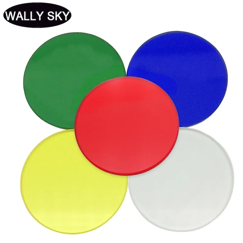 Optical Filter Diameter 32mm Transparent Red Green Blue Frosted White Yellow Optical Glass for Biological Microscope