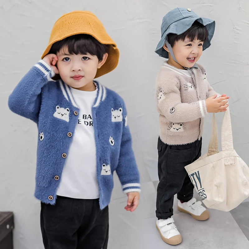 Кардиган для мальчиков вязаные свитера коллекция 2019 года детский пуловер в