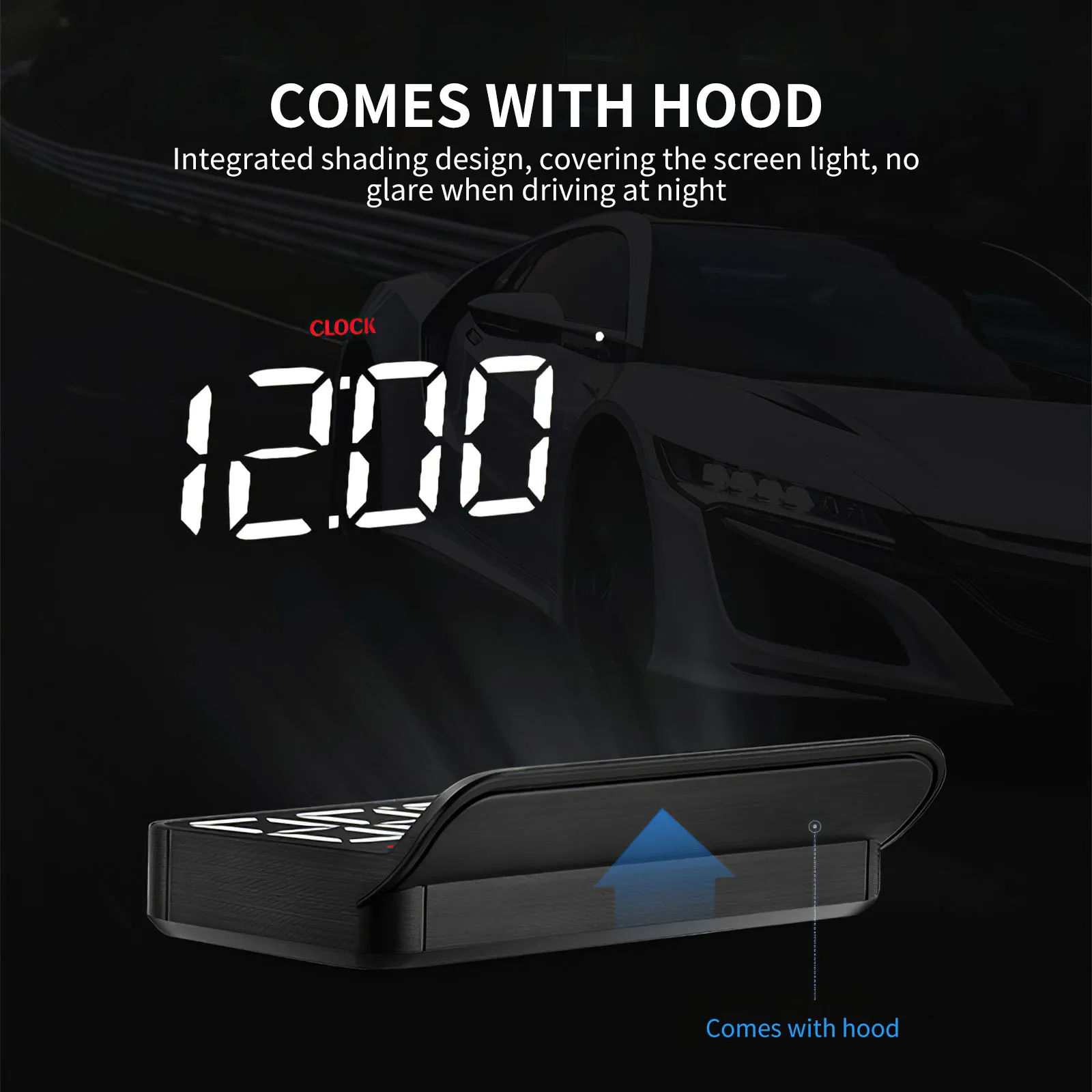 

Universal HUD Head-up Display Vehicle Speed Rotation Battery Voltage Time Travel Distance Test Alarm Car Monitor for M5