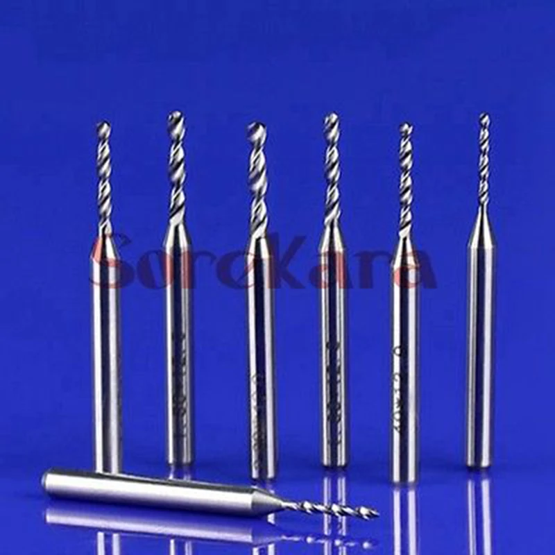 

5 шт. 1,15 мм твердосплавные микро сверла биты для гравировки ЧПУ Торцевая мельница отверстие для PCB алюминий дерево акриловый пластик