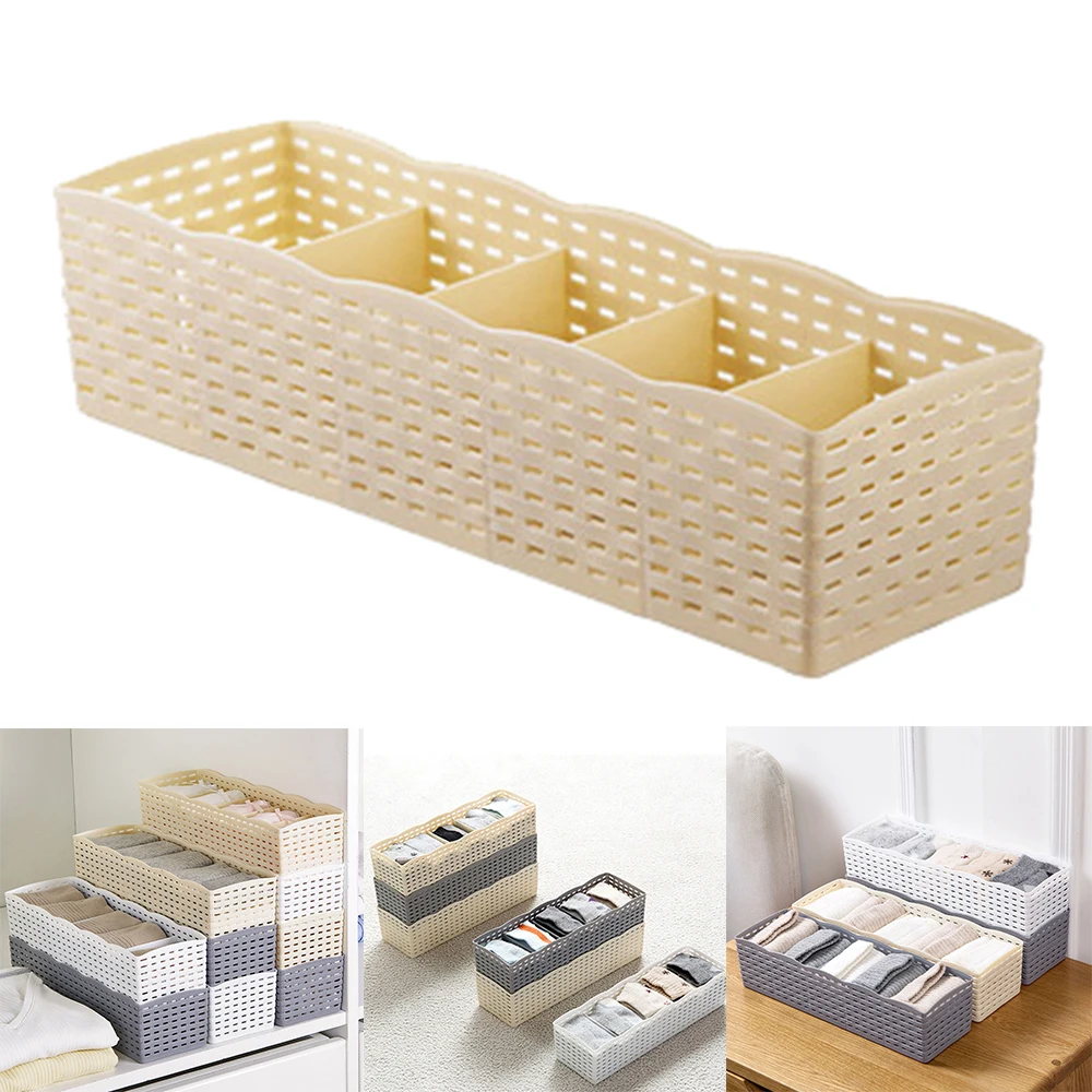 5 ячеек ящик для хранения унисекс носков корзина нижнего белья органайзер