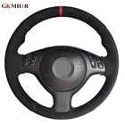 DIY ручной работы черная замша чехол рулевого колеса автомобиля для BMW E39 E46 330i 525i 530i 540i 330Ci M3 20012002 2003