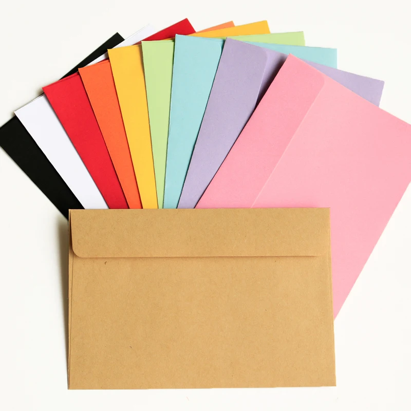 10pcs Blank Paper Enevelope Colorful Retro Party Inviation Envelope Greeting Cards Postcard Gift Stationery Supplies |