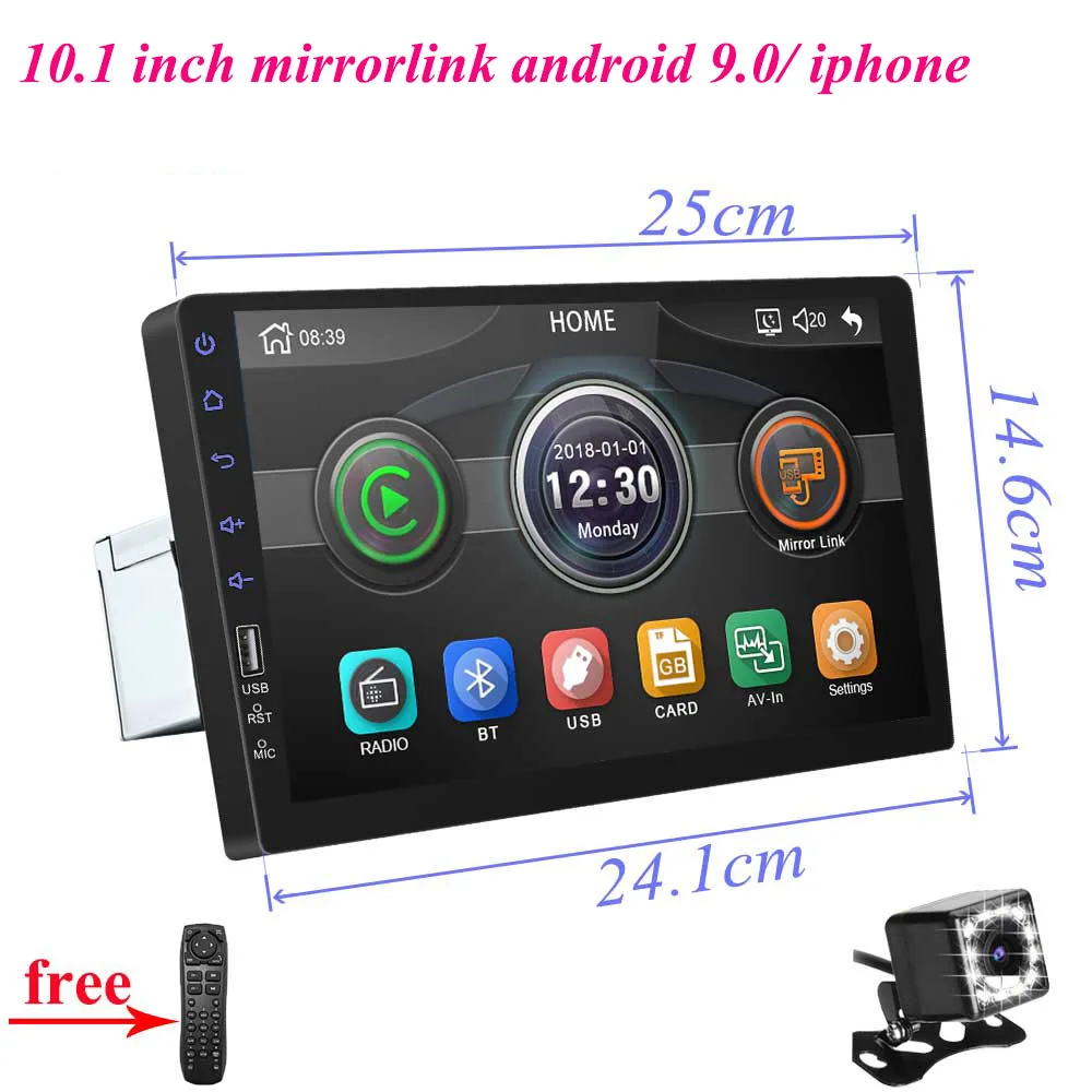 10.1 inch cam " сенсорный Автомагнитола Mirrorlink Bluetooth USB DVR камера заднего вида 2din Автомагнитола MP5 плеер один din Авторадио без Android - Цвет: 10.1 inch cam
