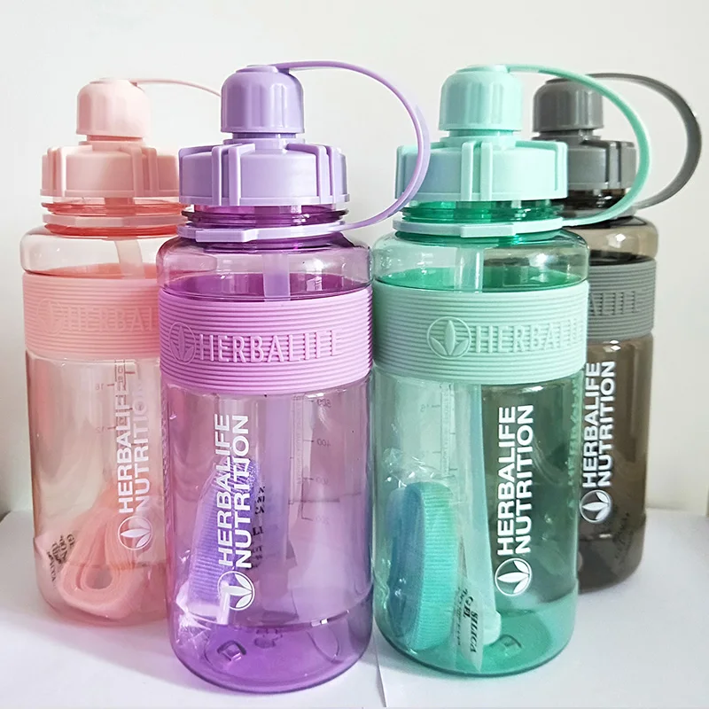 

Factory Price Multi Candy Color Outlet Wholesale Pirce 500ml/1000ml Herbalife Nutrition Plastic Sports Water bottle with Straw