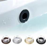 1pcs sink hole round overflow cover copper insert chrome basin sink overflow cover bathroom basin faucet insert chrome ring