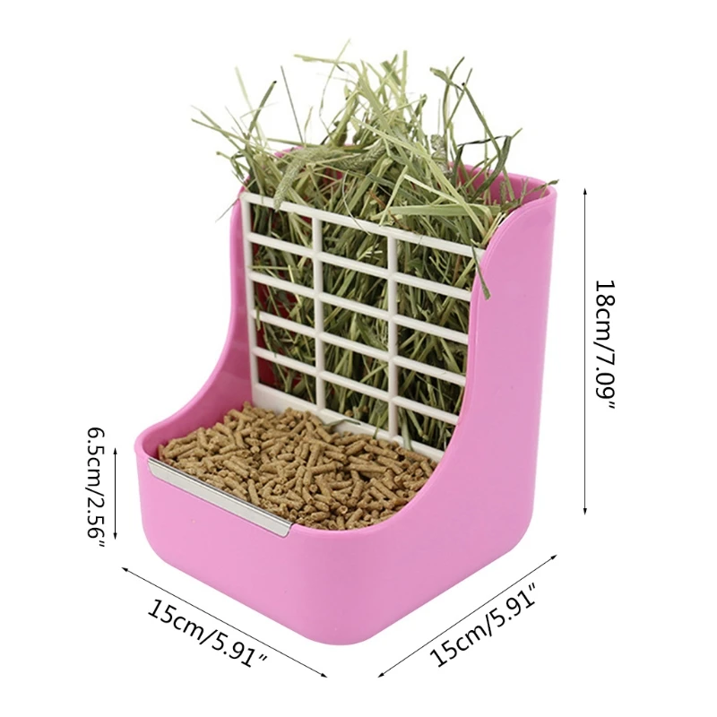 

50LB Rabbit Hay Feeder Bunny Feeder Hay Feeder 2 in 1 Hay Food Feeder for Small Animals Cage Accessories