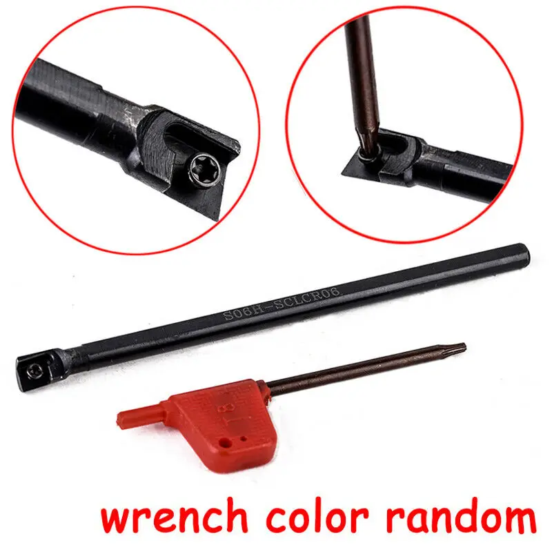 

S06K-SCLCR06 Lathe Boring Bar Turning Holder+10pcs CCMT060204-HM Carbide Inserts