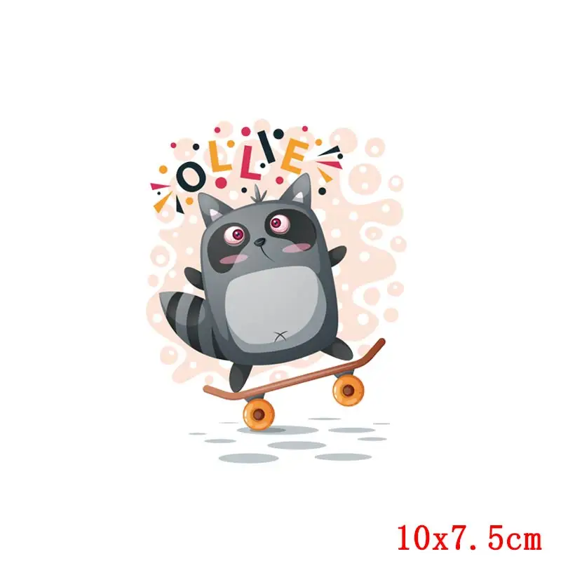 Наклейки с животными для одежды нашивка рисунком аниме термоклейкая енота ежика