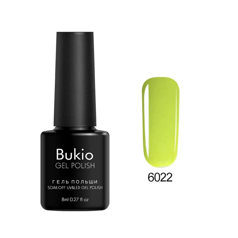 Bukio, новая Обновленная краска для ногтей, один шаг, 3 в 1, лак для ногтей, Полупостоянный УФ-Гибридный гель, эмалированный Гель-лак для ногтей, 8 мл - Цвет: 6022