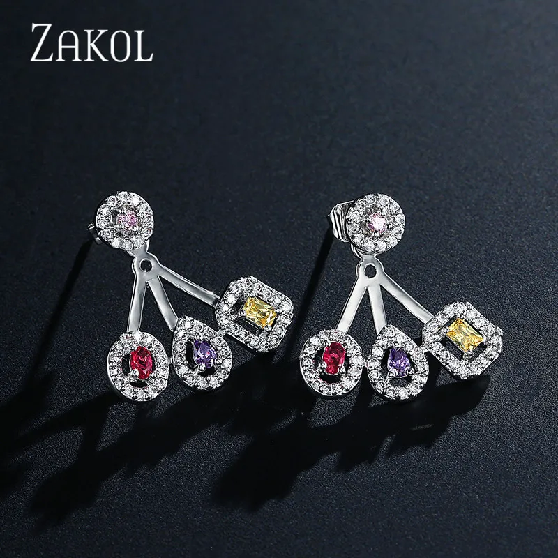 Новинка от бренда ZAKOL, изысканные роскошные Gemoetric серьги-капли с кубическим цирконием для женщин, вечерние ювелирные изделия для свадебного торжества FSEP2083