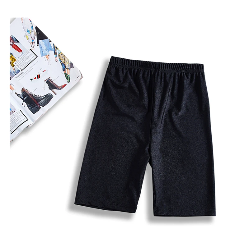 Велосипедки Женские Светоотражающие черные эластичные шорты из спандекса с