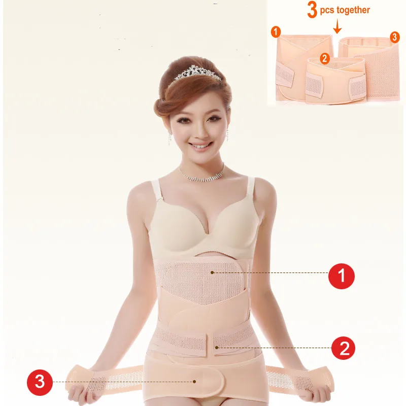 

(3pcs) Stomach hip Waist cincher corset Breathable Elasticity slim shaper postpartum belly wraps support girdle for postpartum