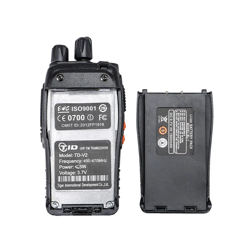 2 шт рация охоты TD-V2 рации UHF радио 400-470MHz cb 16CH 5W двухстороннее Wakie Tokie HF