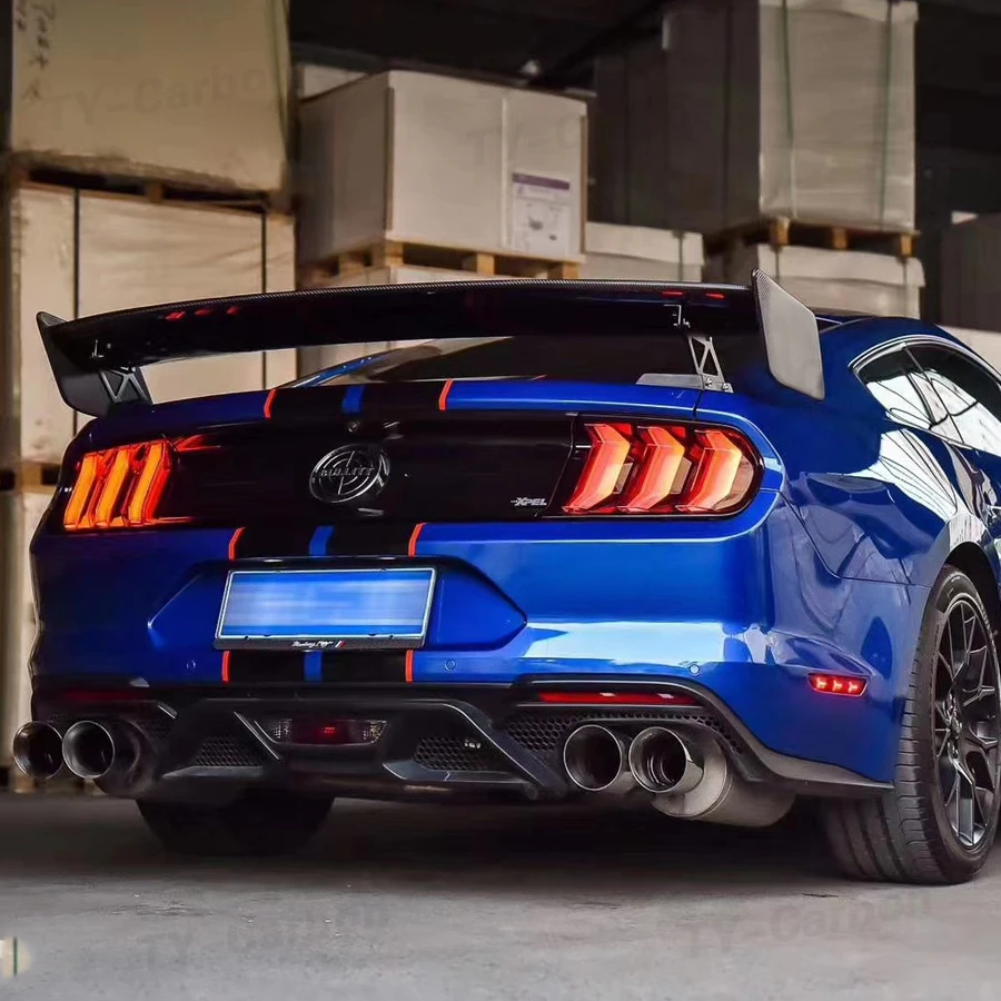 Матовый черный Задний спойлер Boot крылья автомобильные аксессуары для Ford Mustang GT V8