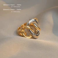 design sense french romantic color contrast oval opening rings for woman 2021 simple korean jewelry party girls fashion rings