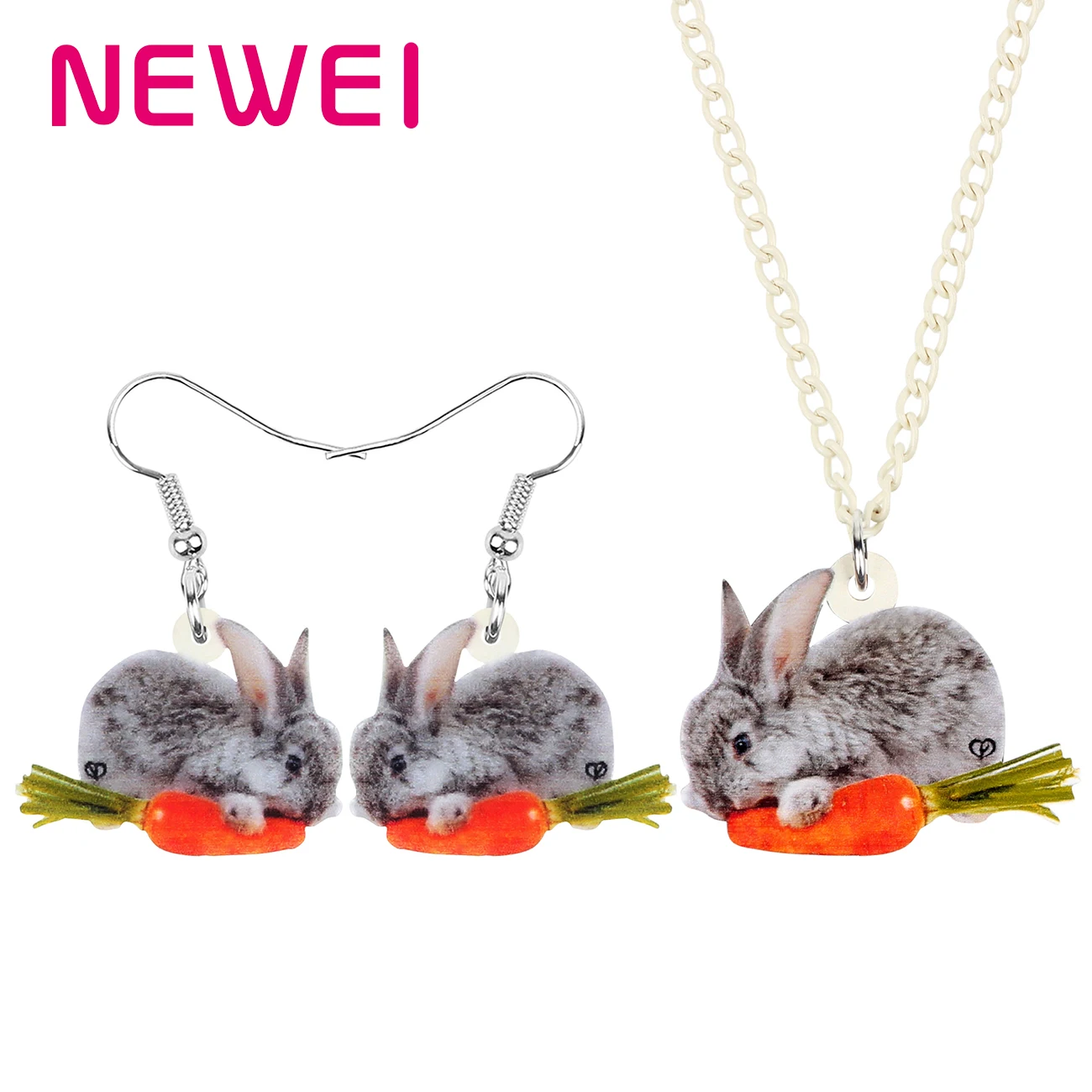 Newei акриловый набор украшений с изображением пасхального кролика зайца моркови
