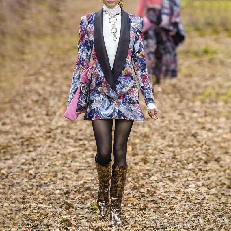 Европейский дизайнерский блейзер для подиума Feminino 2019 европейский модный длинный