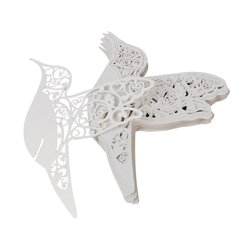 50pcs Love Bird Table Mark Wine Glass Name Place Card Wedding Party Decoration Furniture Barware Home Garden | Дом и сад