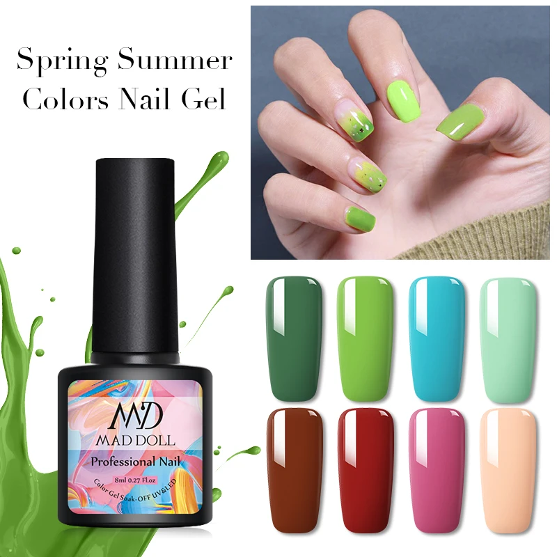 Гель-лак для ногтей MAD DOLL 8 мл УФ-Гель-лак светодиодный дизайна весны и лета |