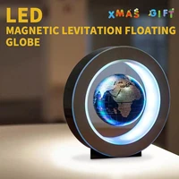 round led globe magnetic floating globe geography levitating rotating night lamp world map school office supply home decor