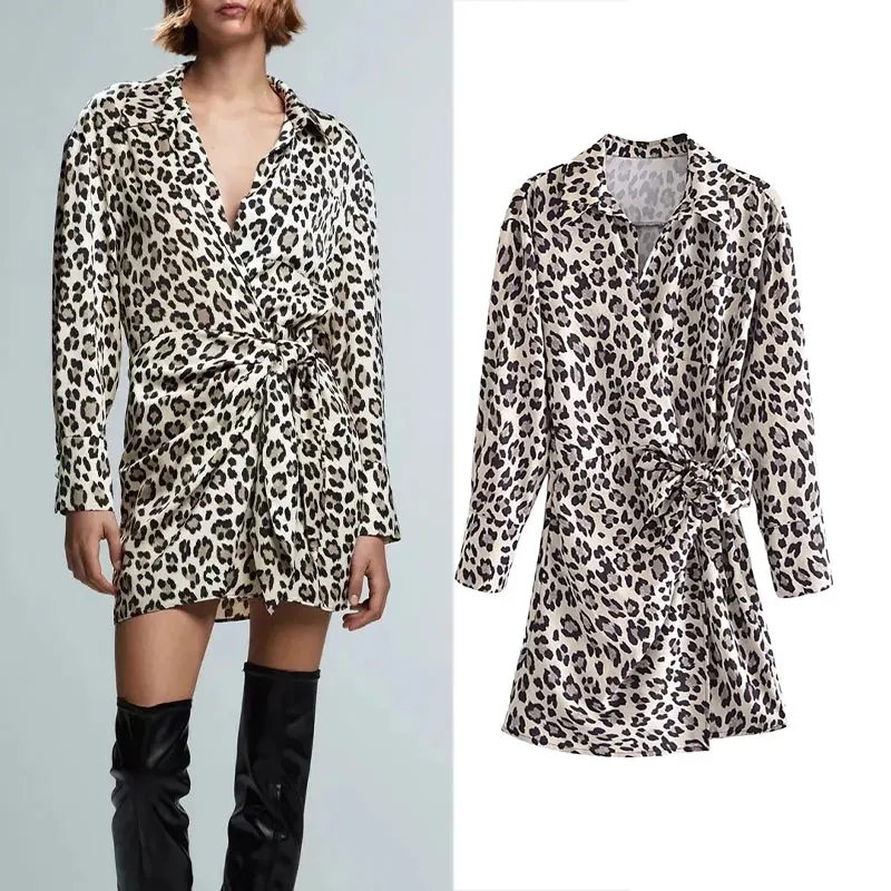 

Za 2021 Flower Print Mini Dress Women Fashion Long Sleeve Elegant Party Dresses Woman Autumn Bow Lace Up Sexy Dress Vestidos