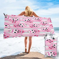 wearable bath towel cute pink owls soft and absorbent unique towel for hotel home bathroom gifts women bathrob