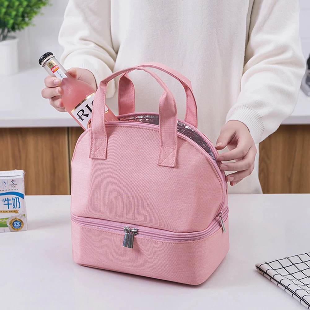 

Canvas Portable Lunch Bag Thermal Insulated Lunch Box Tote Cooler Handbag Bento Pouch Dinner Container School Food Storage Bags