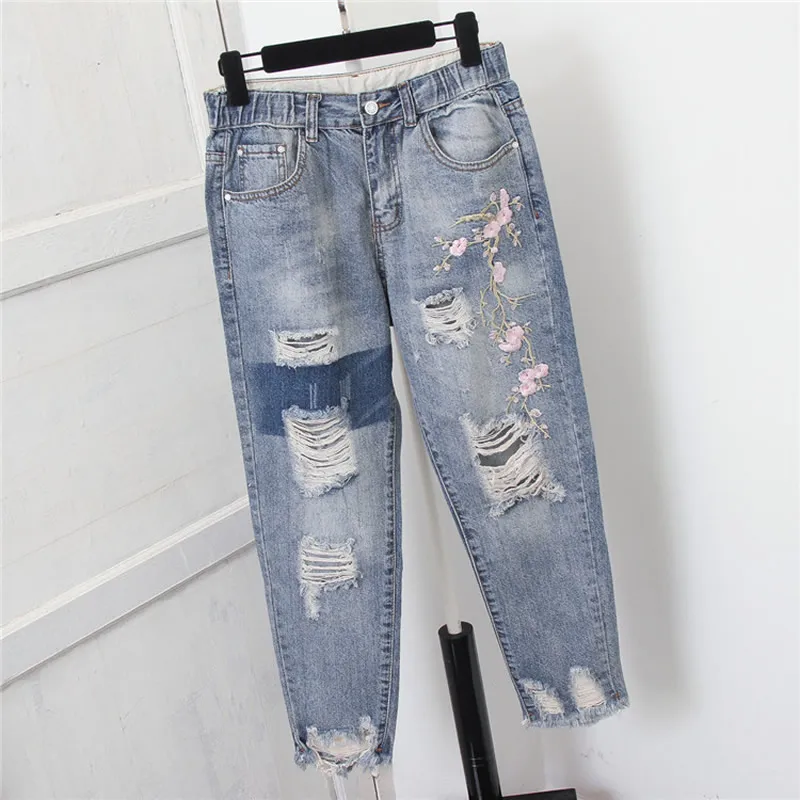 

Women Ripped Jeans For Women Hole Vintage Casual Loose Baggy Harem Pants Plus Size Denim Mom Jeans pantalones vaqueros mujer