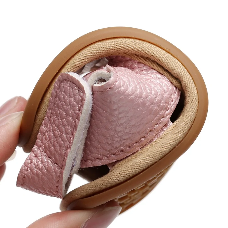 

Newborn Baby Sandals Infant Baby Boy Girl PU leather Non-Slip Sandals Summer Solid Color Casual Rubber Shoes Size 0-24M
