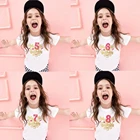 2021 коллекция детских футболок для девочек на день рождения; Сезон лето детская одежда забавная футболка футболки, топы Размеры От 1 до 8 лет подарок