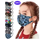 10 шт., Детские многоразовые маски с мультяшным принтом