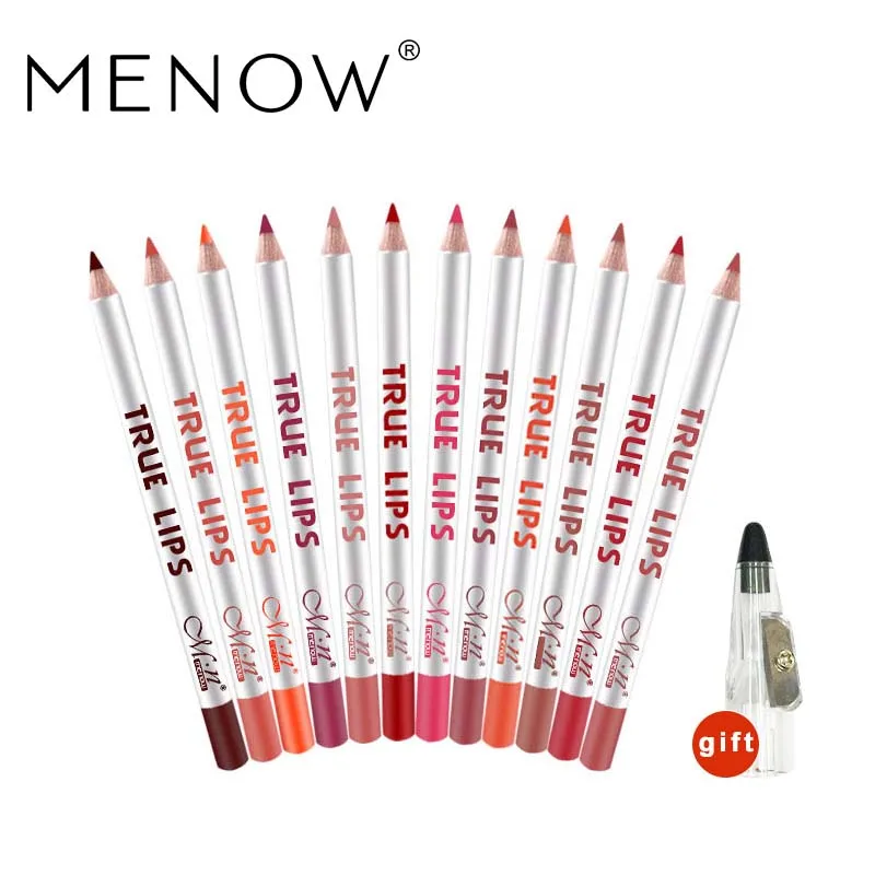 

Набор для макияжа Menow, 12 цветов, Водостойкий карандаш для губ, женские профессиональные долговечные косметические инструменты, макияж P14002