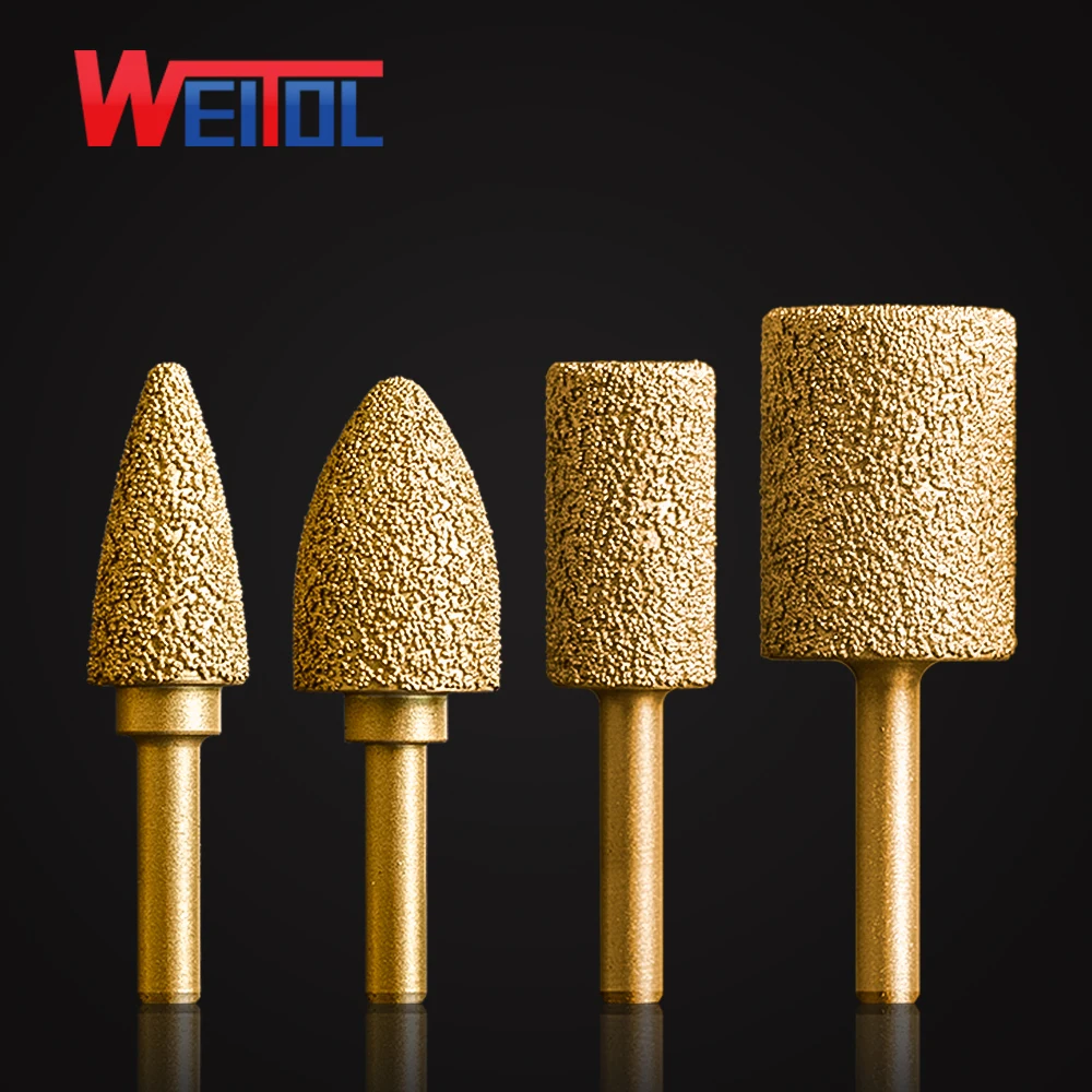 

Weitol 6mm diamond brazed grinding head burrs bit for metal marble