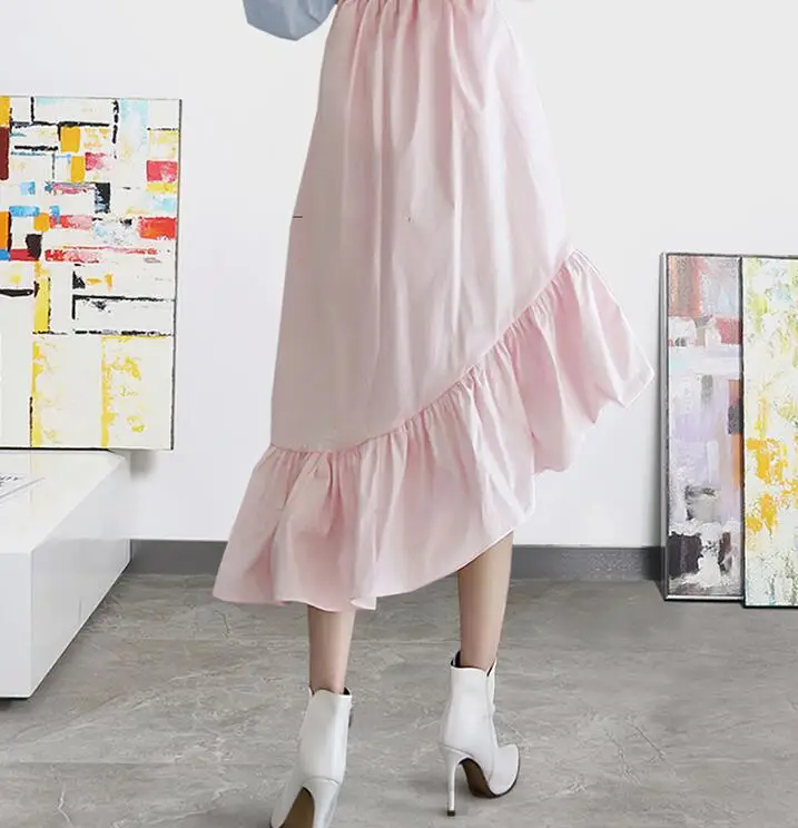 

Spring summer women's runway fashion irregular falbala skirt female sexy fashion high waist Fishtail skirt TB709