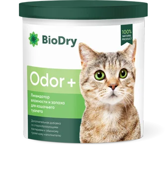 BioDry (Биодрай) ODOR+ ликвидатор запахов и влажности для кошачьих туалетов (500 гр) | Дом