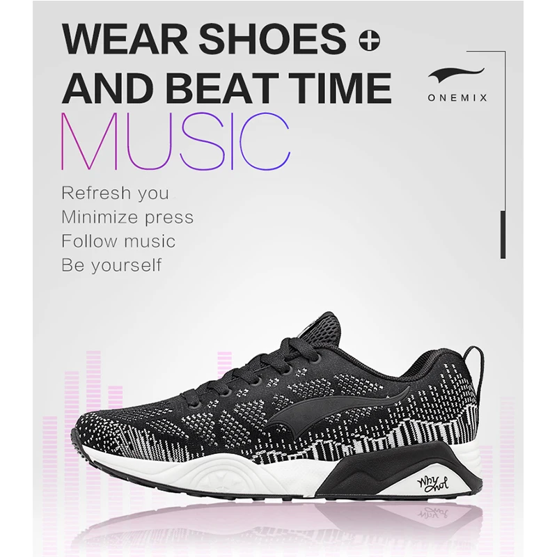 Кроссовки ONEMIX мужские светильник кие дышащие уличные на шнуровке для бега и