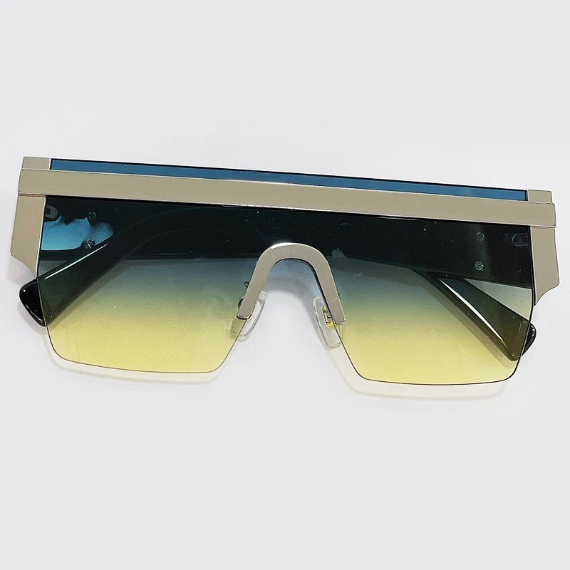 

2021 New Fashion Oversized One Piece Sunglasses Women Brand Rimless Square Sun Glasses Female Color Shades Oculos Feminino UV400