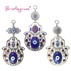 Бриллиантовая трава турецкий синий глаз Хамса рука роза цветок амулет на удачу Очаровательная настенная подвеска благословение защита домашний декор