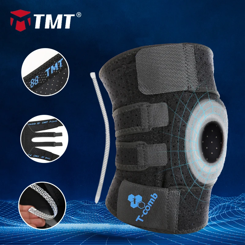 TMT Summer Knee Brace Support Protector Sleeve con stabilizzatore laterale EVA Patella Pad per lavoro Sport escursionismo corsa ciclismo Fitnes