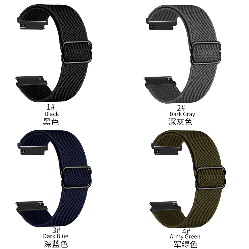 For Samsung Galaxy Active 2/3 Gear S2 Watch Band Nylon Watch Strap Sports Huawei Amazfit Bracelet Stretch Woven Belt