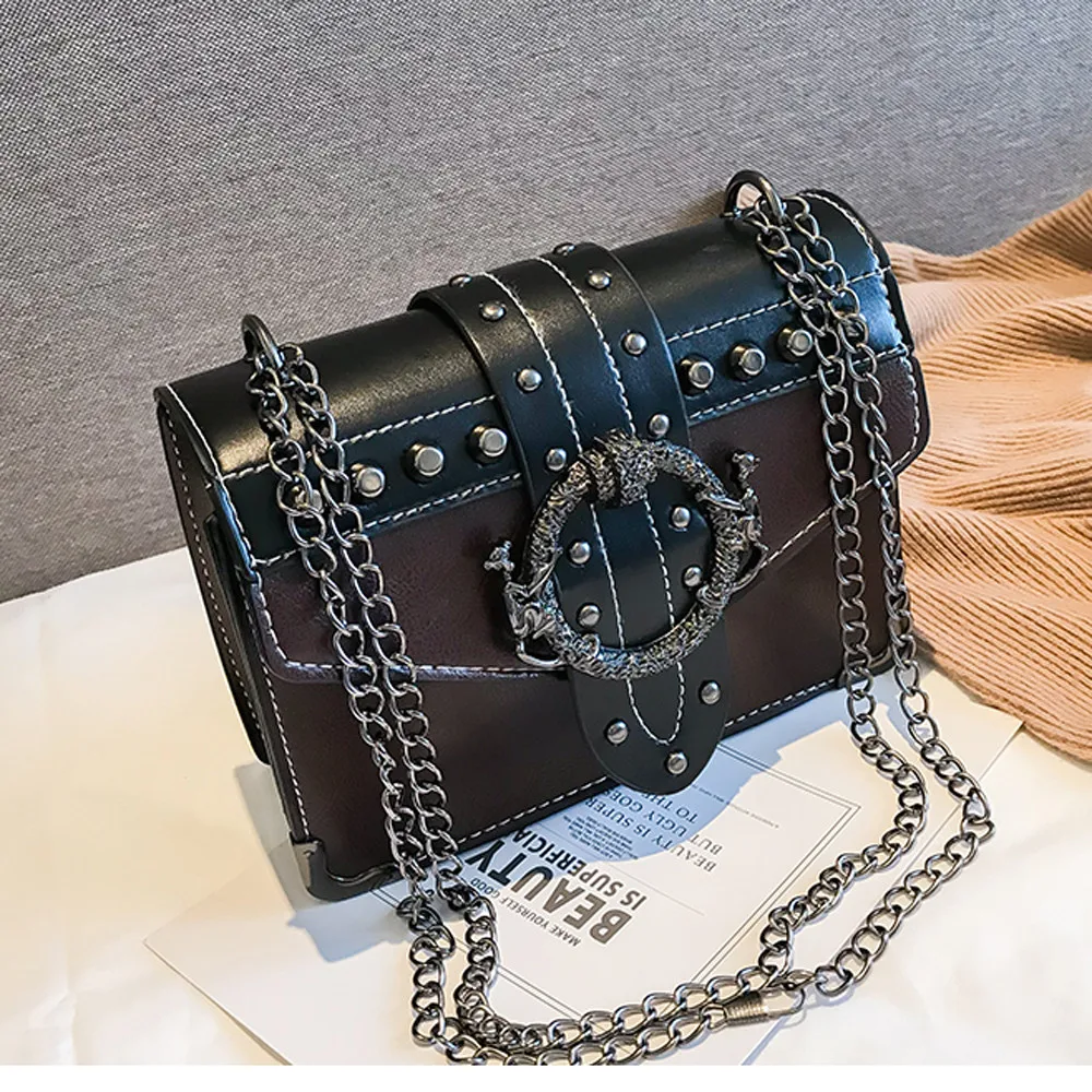 Женские модные сумки через плечо с заклепками, женские дизайнерские сумки через плечо с пуговицами, сумки через плечо для покупок, женские мини-сумки с застежкой на цепочке