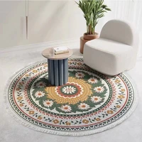 round mat rugs nordic linen cotton retro rug carpets for living room decor bedroom sofa coffee table cushion bedside