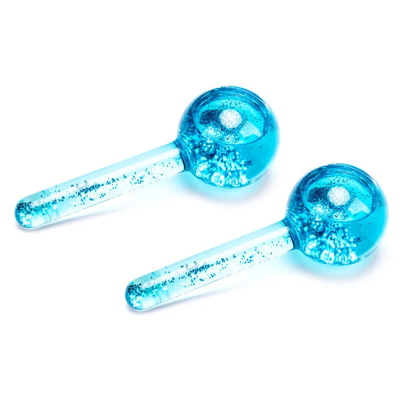 

2 PCS/Set Crystal Glass Beauty Ice Hockey Eye Massager Magic Cool Roller Ball Large Beauty Ice Globes Facial Energy Massage Tool
