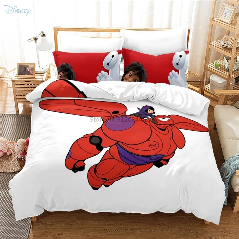 

3d Big Hero 6 Pattern Duvet Cover Set with Pillowcase Cartoon Kids Printed Bedding Sets Single Double Twin Full Queen King Size