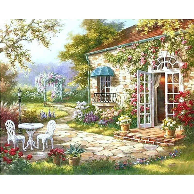 

Painting By Numbers door chair oil DIY Acrylic Paint On Canvas Coloring Wall Art Picture Gift frame For Home Decor Arts