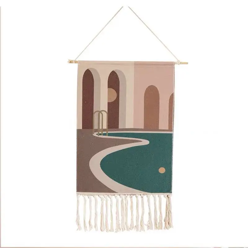 Настенный декор гобелен с мандалой богемное украшение для дома из хлопка и льна