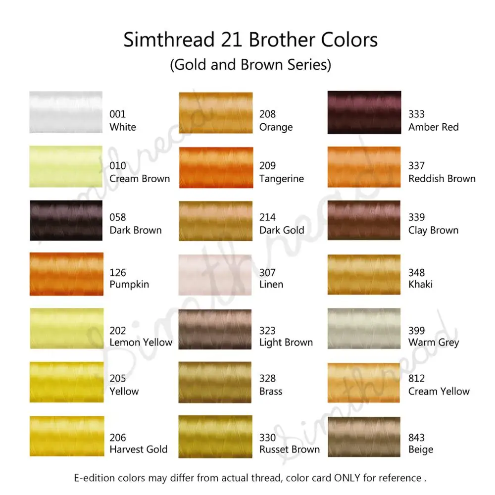 Нить для вышивальной машины Simthread из полиэстера 21 братский цвет-Золотой и