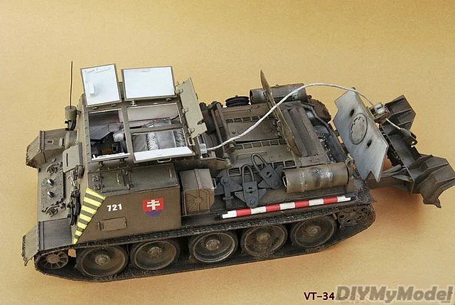 DIYMyModeI-KIT de construcci&oacute;n de tanque de Vt-34 para ni&ntilde;os, rompecabezas de juguete hecho a mano, regalo de pel&iacute;cula-0